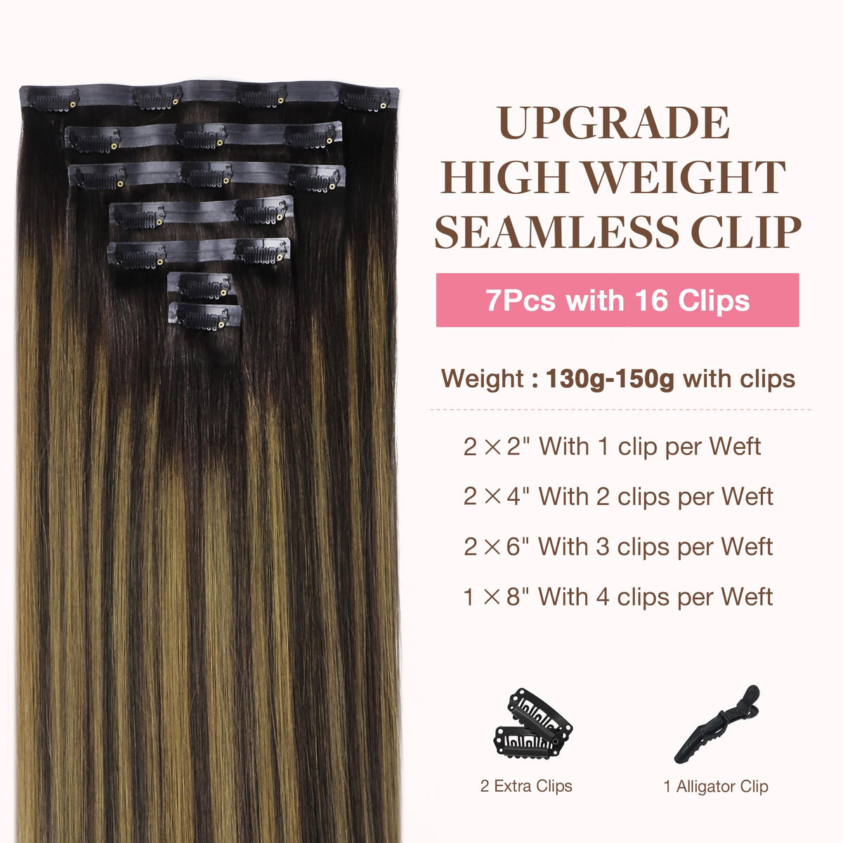 GOO GOO Clip in Hair Extensions 130g packaging