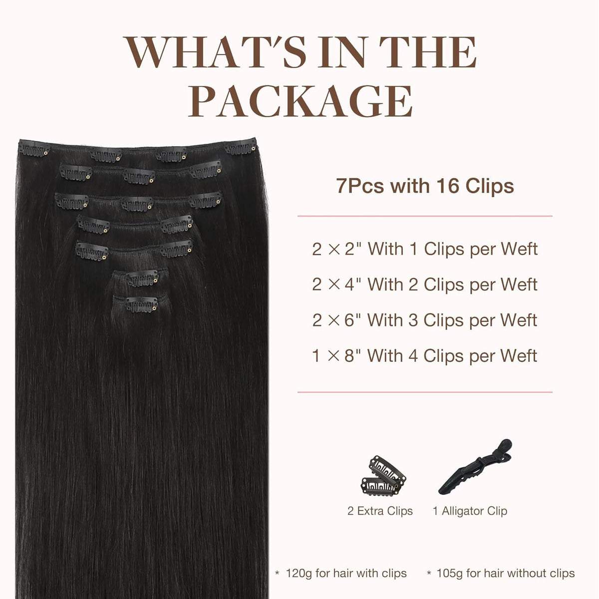 GOO GOO Clip in Hair Extensions 135g packaging