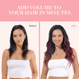 GOO GOO Clip in Hair Extensions 14inch Burgundy texture detail