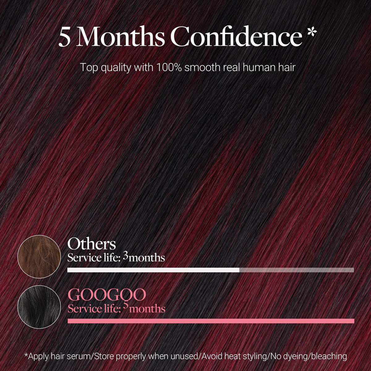 GOO GOO Clip in Hair Extensions 14inch displayed on a flat surface