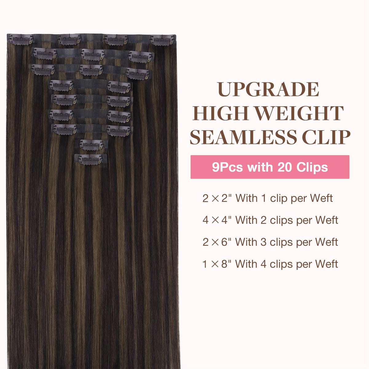 GOO GOO Clip in Hair Extensions 14inch packaging and contents