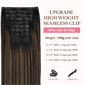 GOO GOO Clip in Hair Extensions 14inch packaging with clips