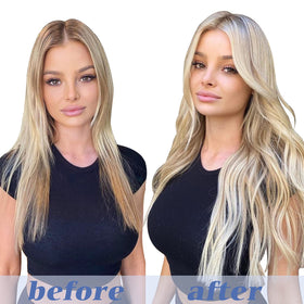 GOO GOO Clip in Hair Extensions 14inch styled with curls