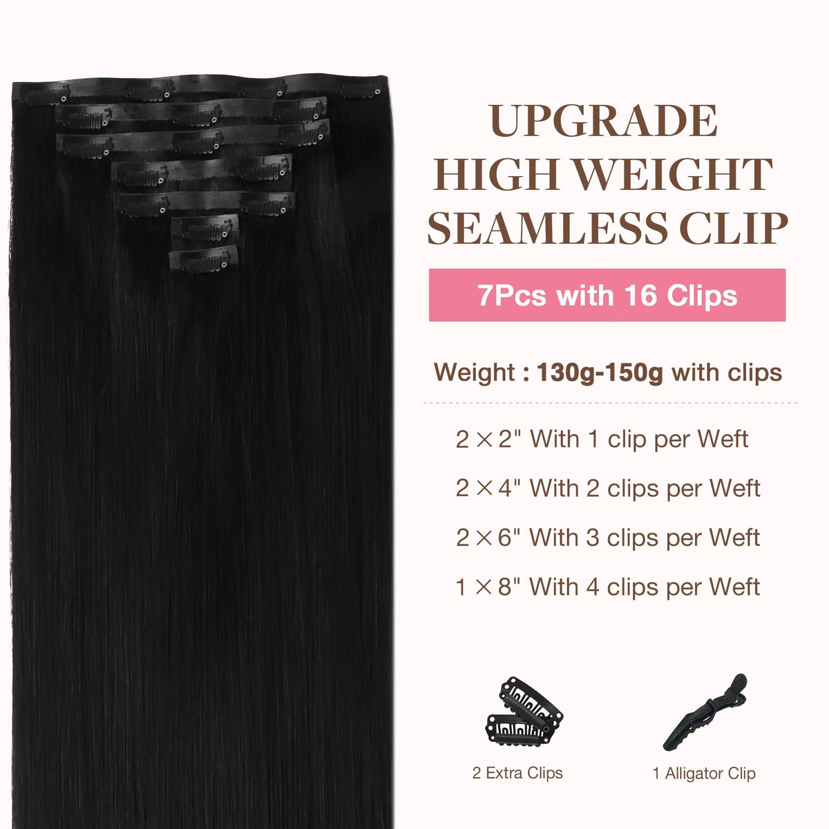 GOO GOO Clip in Hair Extensions 150g packaging