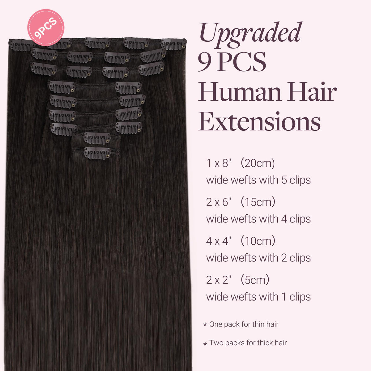 GOO GOO Clip in Hair Extensions 150g packaging