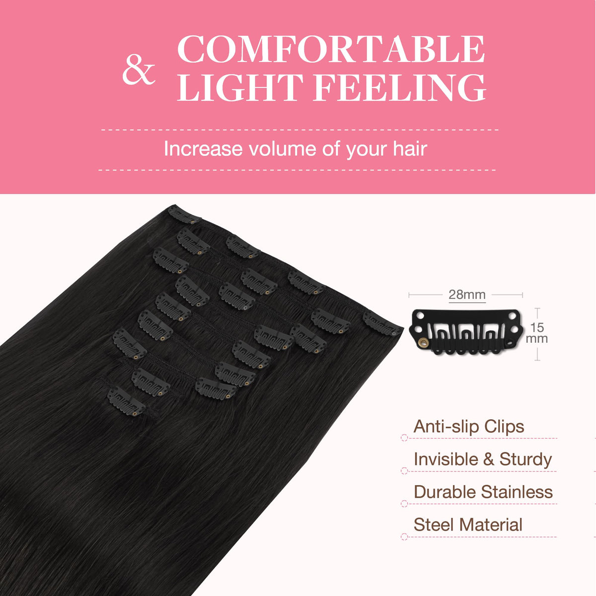 GOO GOO Clip in Hair Extensions 150g weight