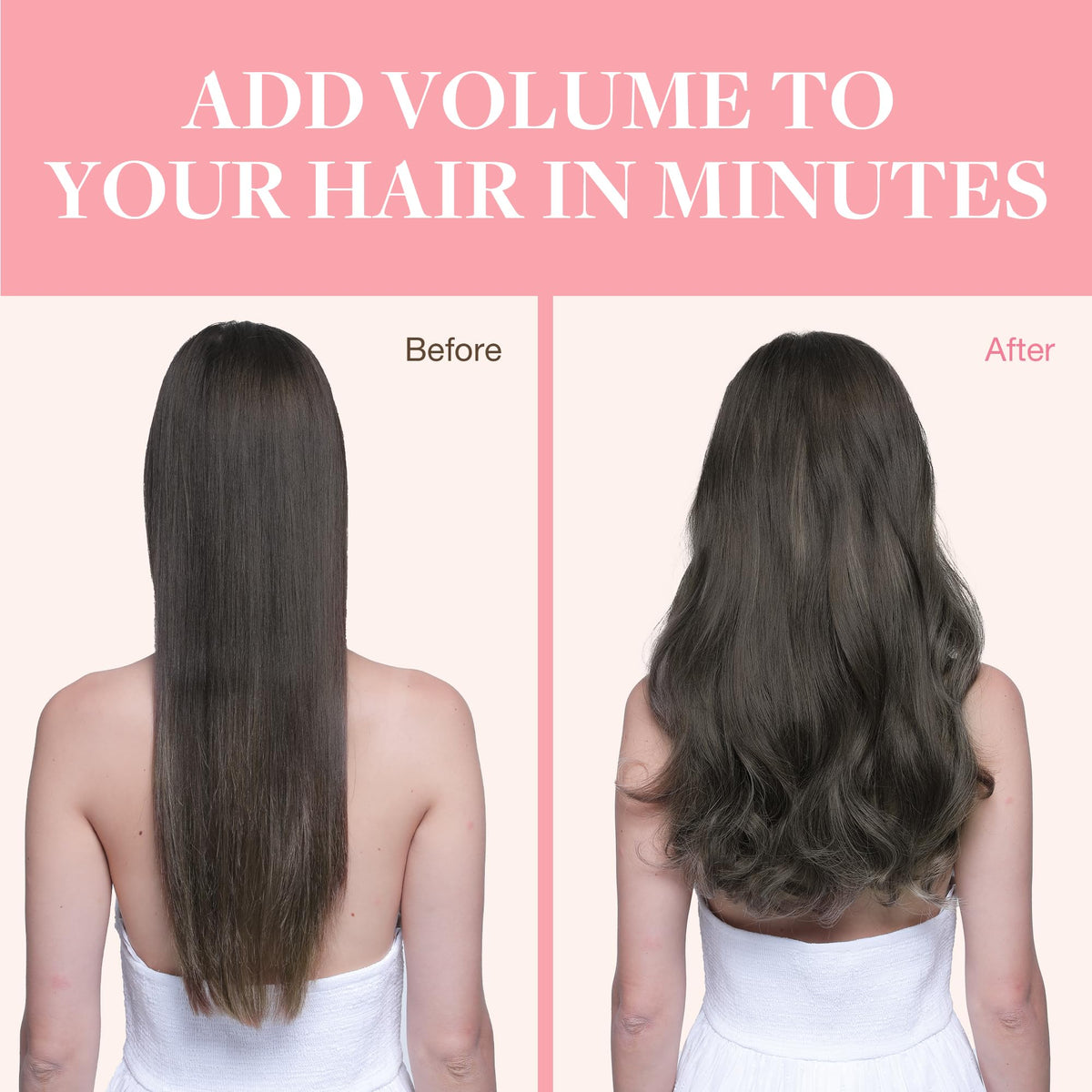 GOO GOO Clip in Hair Extensions 16 inch Mocha Brown back view