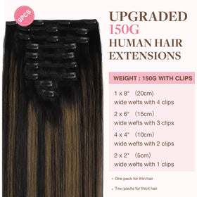 GOO GOO Clip in Hair Extensions 16inch 150g Balayage packaging