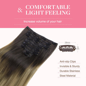 GOO GOO Clip in Hair Extensions 16inch back view