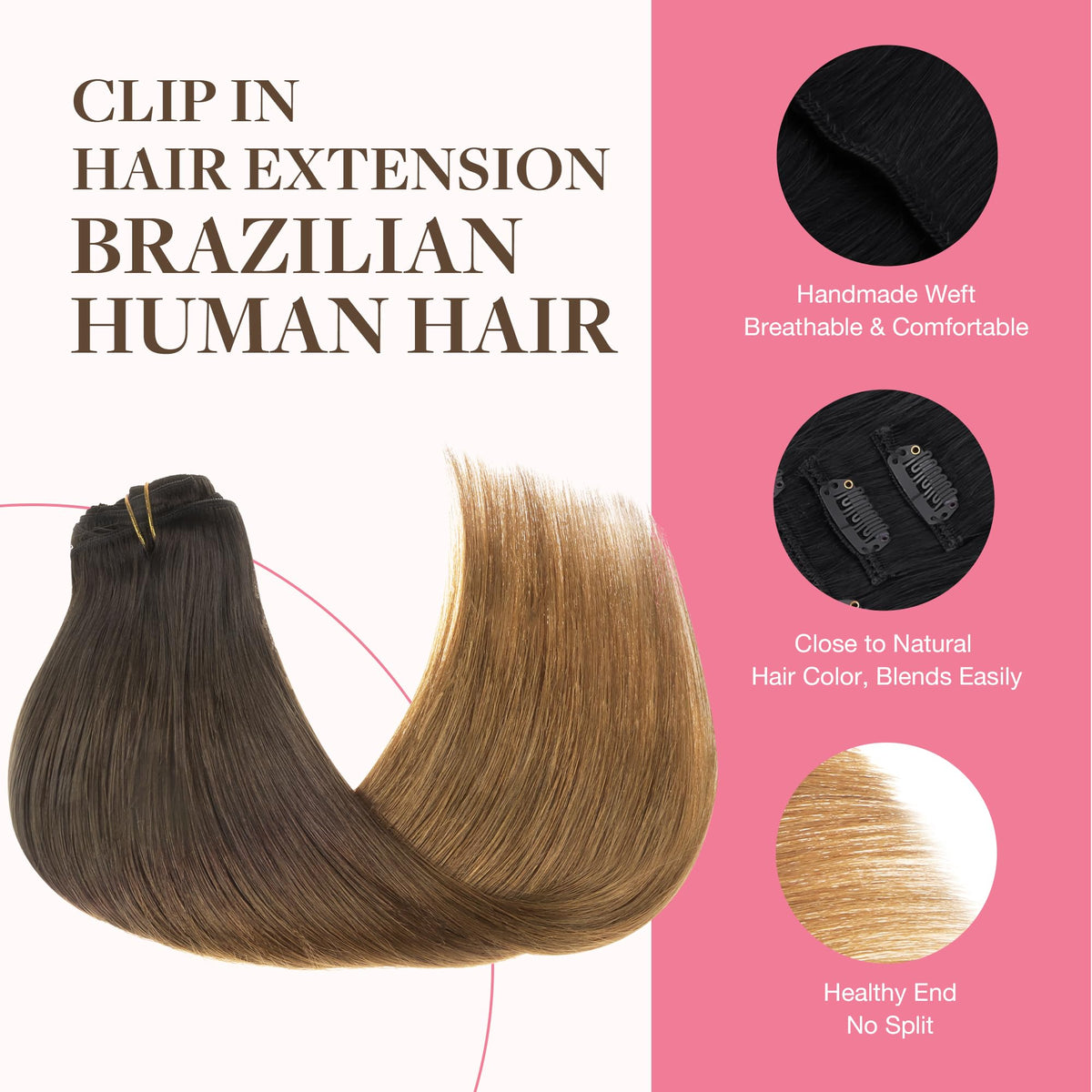 GOO GOO Clip in Hair Extensions 16inch Chocolate Dip packaging