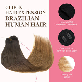 GOO GOO Clip in Hair Extensions 16inch Chocolate Dip packaging