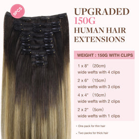 GOO GOO Clip in Hair Extensions 16inch close-up of clips