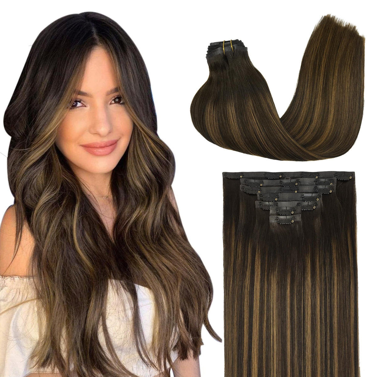 GOO GOO Clip in Hair Extensions 16inch front view
