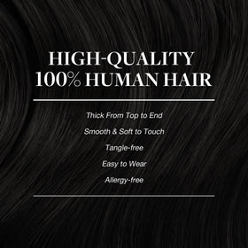 GOO GOO Clip in Hair Extensions 16inch jet black back view
