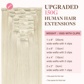 GOO GOO Clip in Hair Extensions 16inch Platinum Blonde packaging