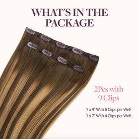 GOO GOO Clip in Hair Extensions 16inch showing smooth texture