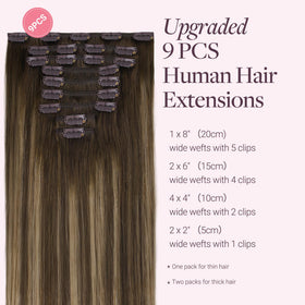 GOO GOO Clip in Hair Extensions 18 Inch packaging