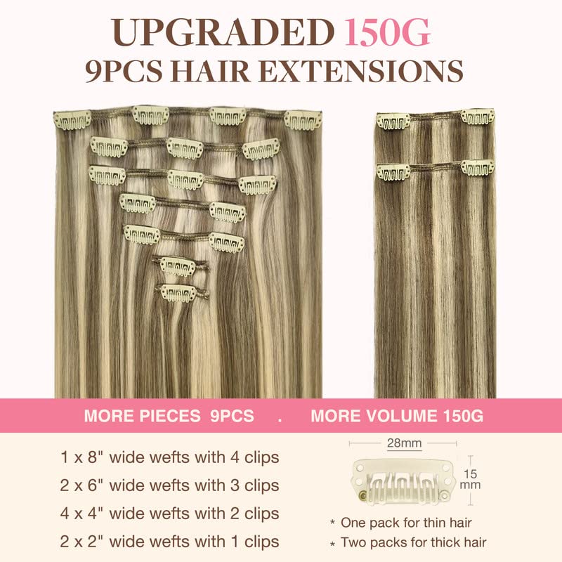 GOO GOO Clip in Hair Extensions 18inch 150g packaging