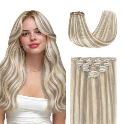 GOO GOO Clip in Hair Extensions 18inch #18F/60A front view