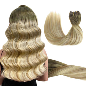 GOO GOO Clip in Hair Extensions 18inch Bahamian Balayage front view