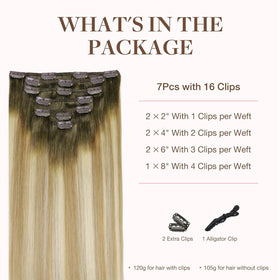 GOO GOO Clip in Hair Extensions 18inch Bahamian Balayage packaging