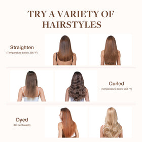GOO GOO Clip in Hair Extensions 18inch dark brown on a table