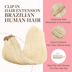 GOO GOO Clip in Hair Extensions 18inch displayed on a mannequin