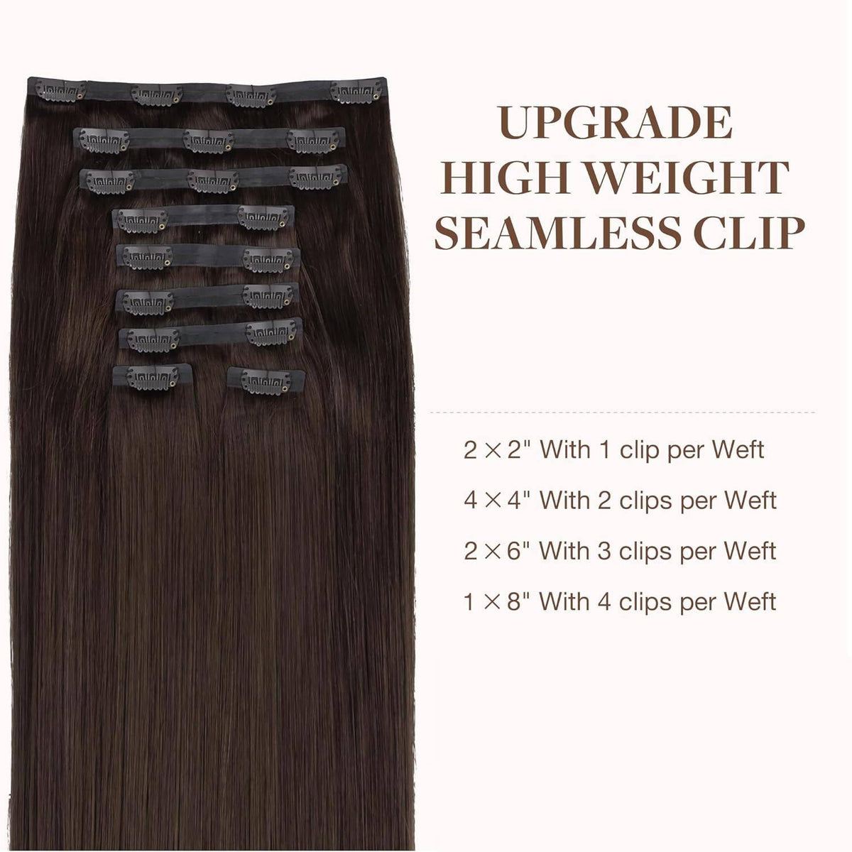 GOO GOO Clip in Hair Extensions 18inch Light Brown packaging