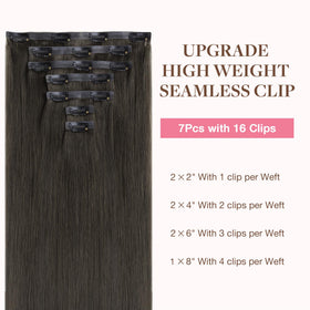 GOO GOO Clip in Hair Extensions 18inch Mocha Brown packaging
