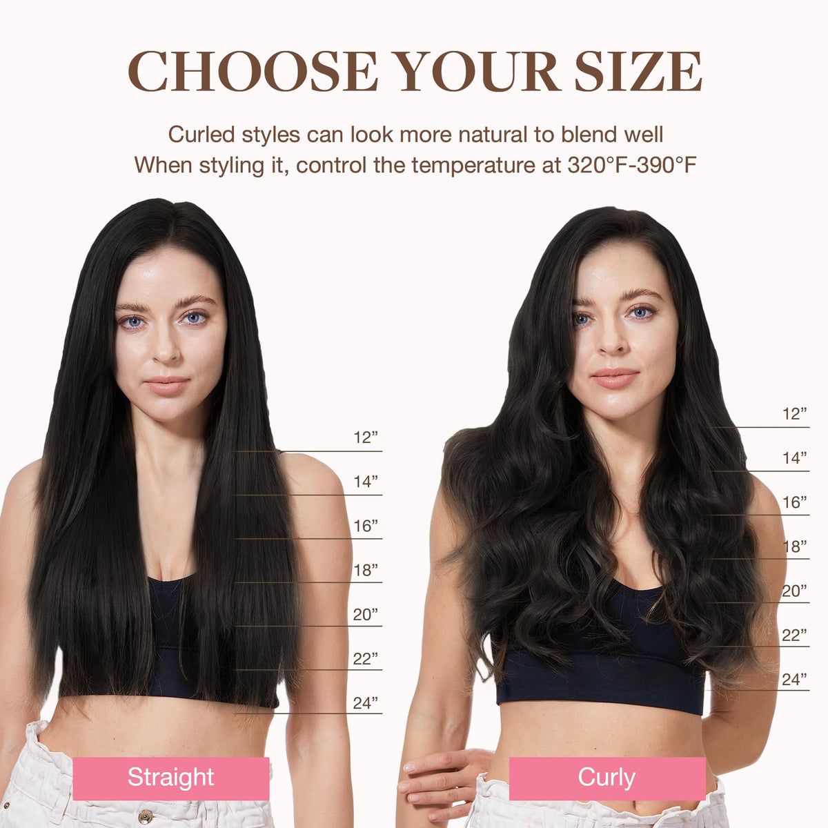 GOO GOO Clip in Hair Extensions 18inch on a model