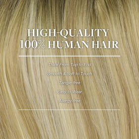 GOO GOO Clip in Hair Extensions 18inch styled on model