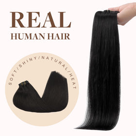 GOO GOO Clip in Hair Extensions 1B Natural Black