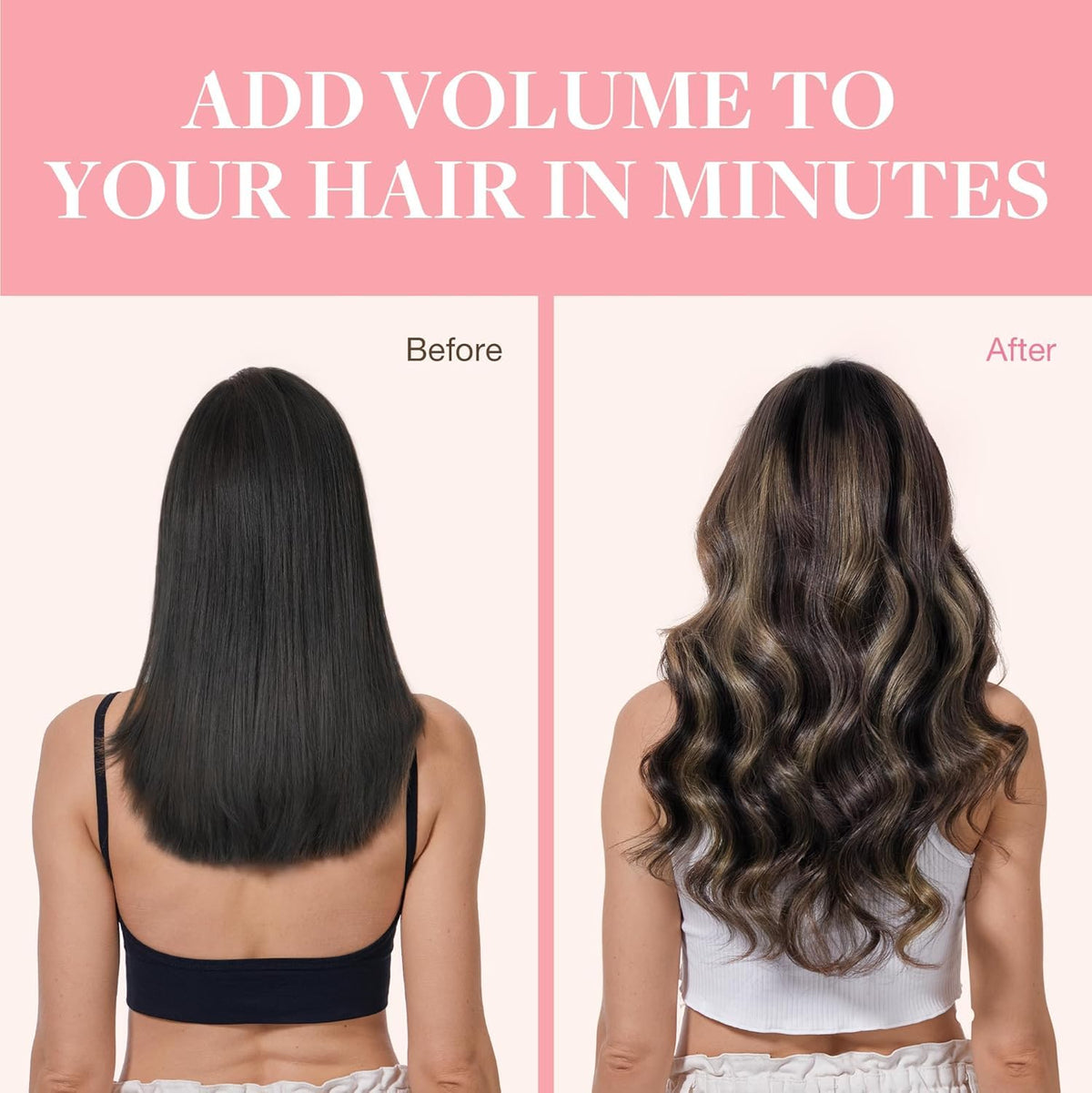 GOO GOO Clip in Hair Extensions 20 Inch Balayage styled on model