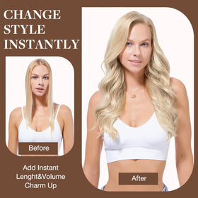 GOO GOO Clip in Hair Extensions 20 Inch displayed on a table