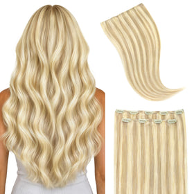 GOO GOO Clip in Hair Extensions 20inch #18A/613A front view
