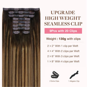 GOO GOO Clip in Hair Extensions 20inch back view