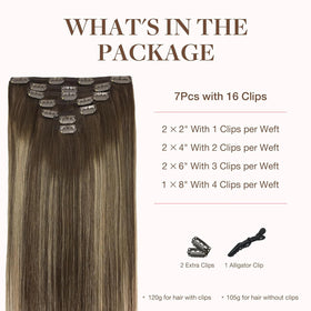 GOO GOO Clip in Hair Extensions 20inch back view