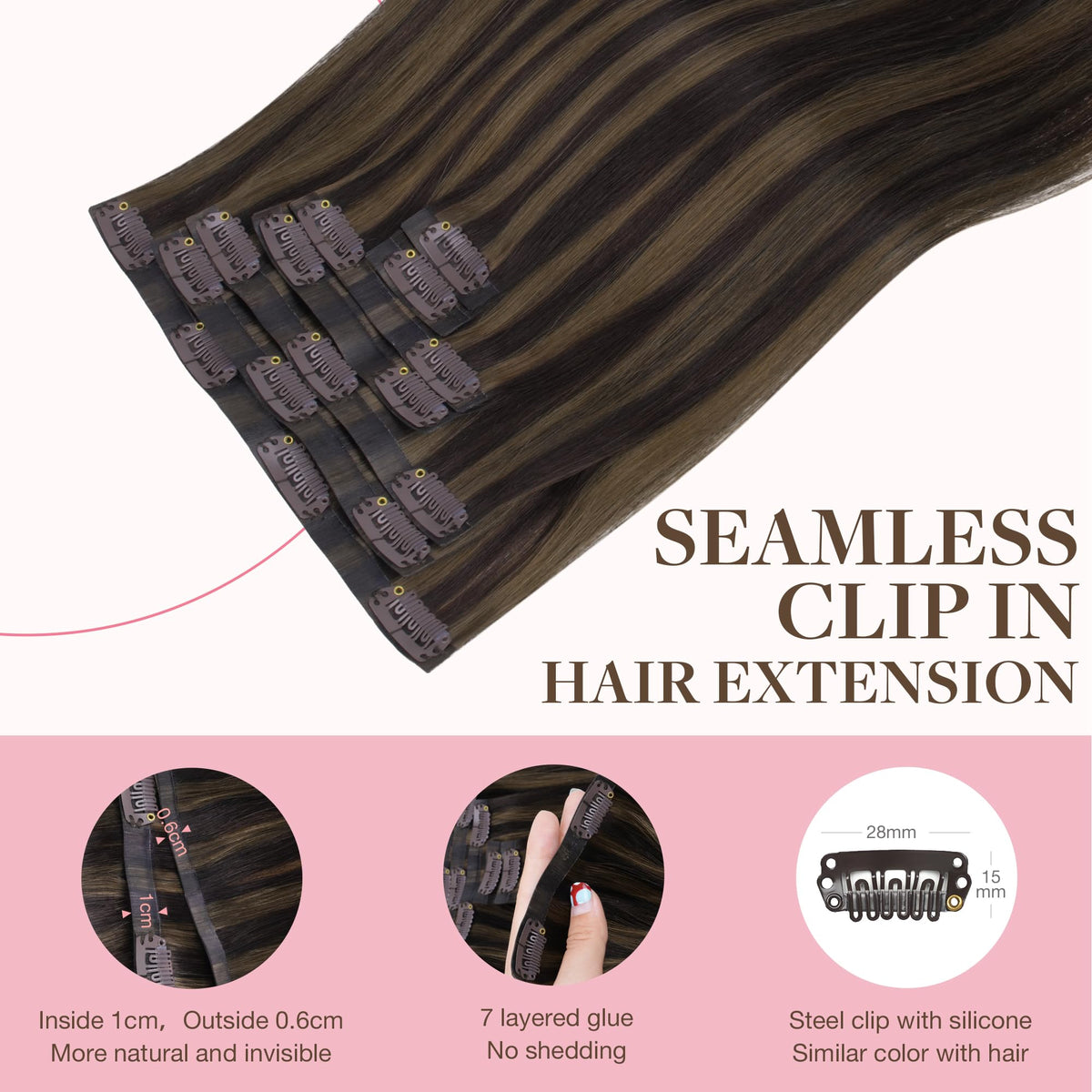 GOO GOO Clip in Hair Extensions 20inch in packaging
