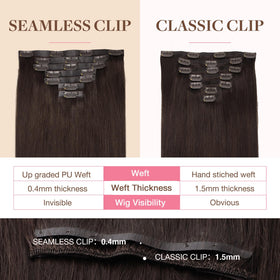 GOO GOO Clip in Hair Extensions 20inch Light Brown packaging
