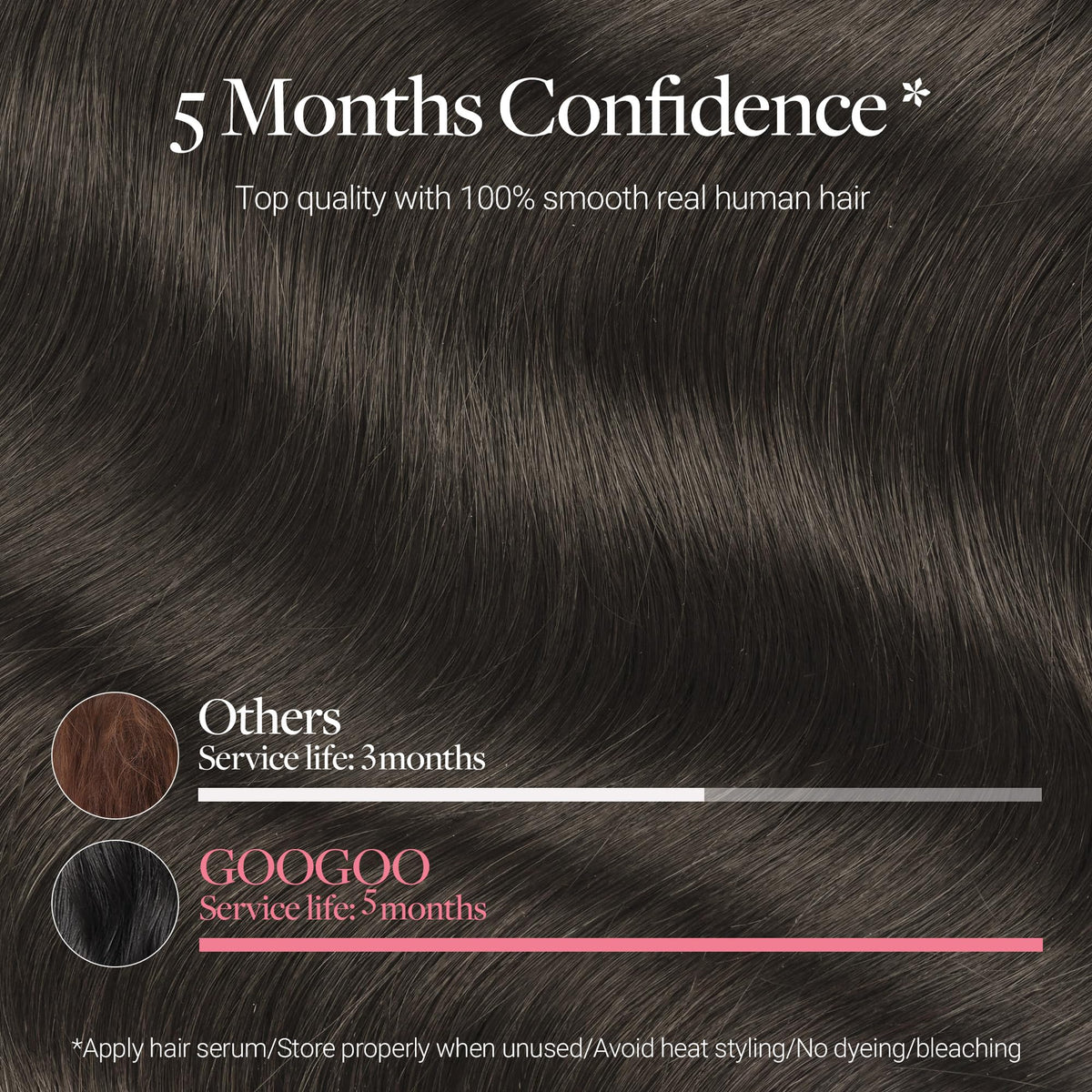 GOO GOO Clip in Hair Extensions 20inch Mocha Brown lifestyle scene