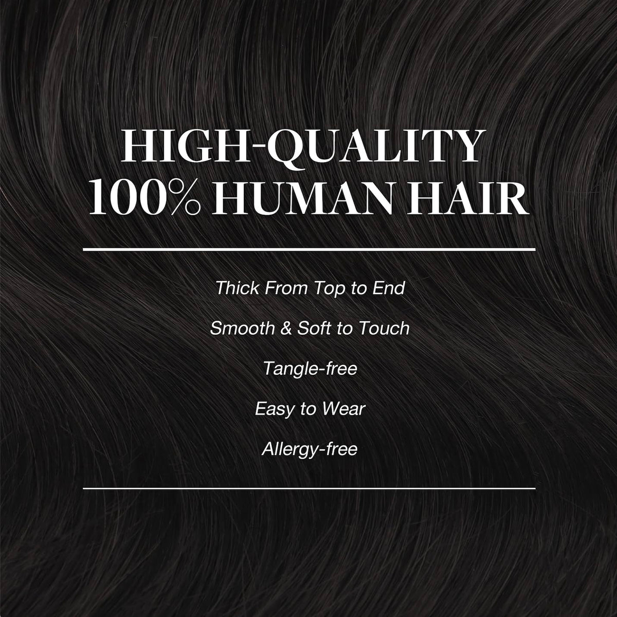 GOO GOO Clip in Hair Extensions 20inch Natural Black showing styling options