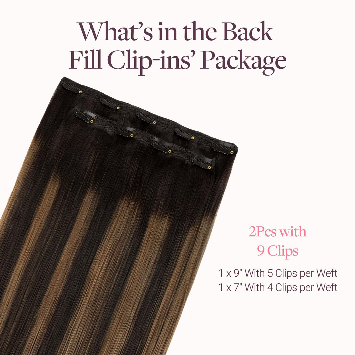 GOO GOO Clip in Hair Extensions 20inch packaging and accessories
