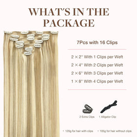 GOO GOO Clip in Hair Extensions 20inch packaging and contents