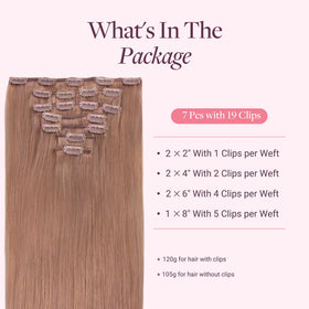 GOO GOO Clip in Hair Extensions 20inch Rose Gold back view