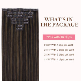 GOO GOO Clip in Hair Extensions 20inch showing clips and texture