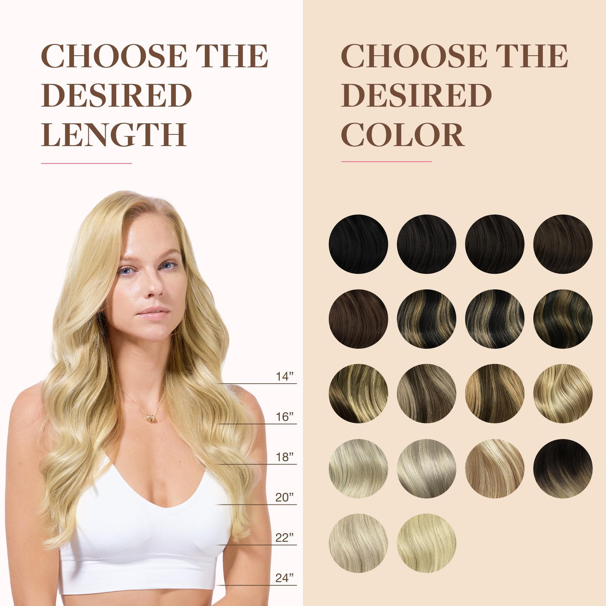GOO GOO Clip in Hair Extensions 20inch side view