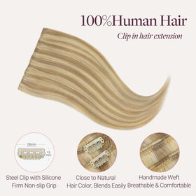 GOO GOO Clip in Hair Extensions 20inch styled in hair