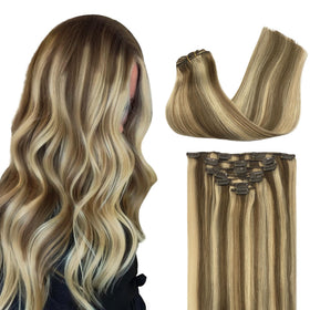 GOO GOO Clip in Hair Extensions 22 Inch 120g front view