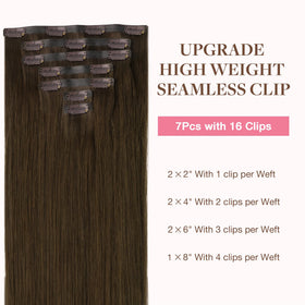 GOO GOO Clip in Hair Extensions 22 Inch Chocolate Brown packaging