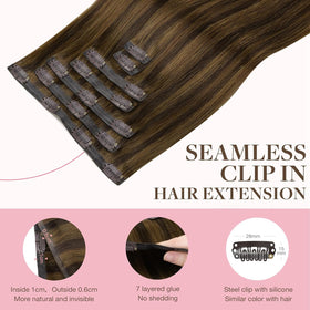 GOO GOO Clip in Hair Extensions 22 Inch close-up of clips